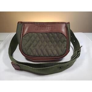 New Beretta B1 Signature Shell Pouch Leather Loden Green Adjustable Strap